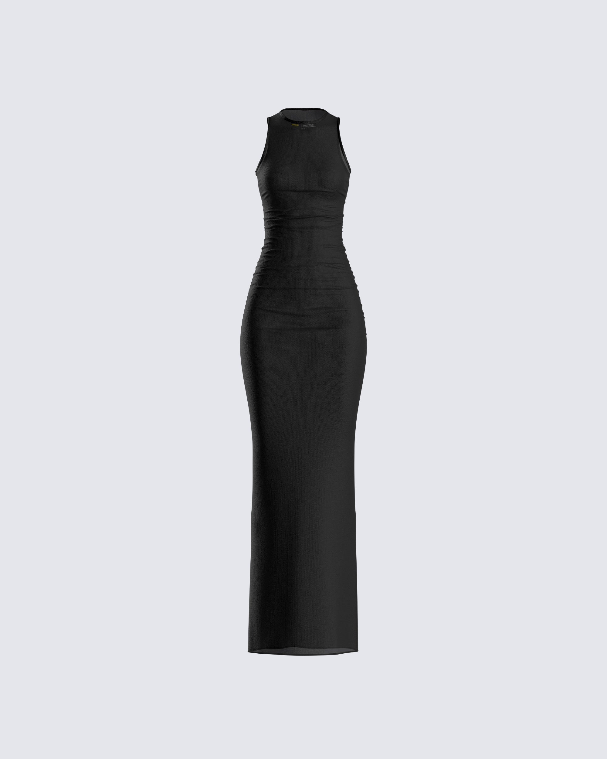 Rosario Black Mesh Maxi Dress | macppl